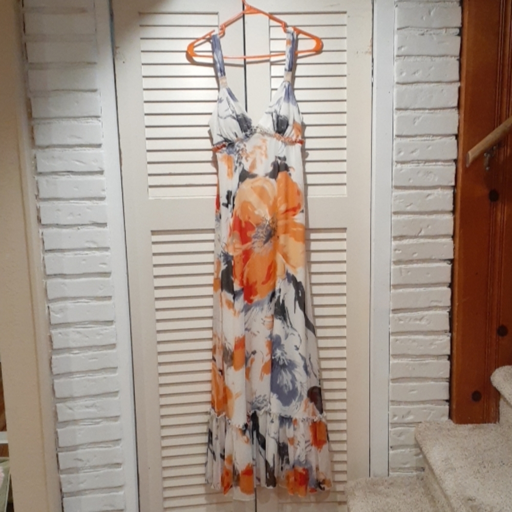 BCBG long floral dress
